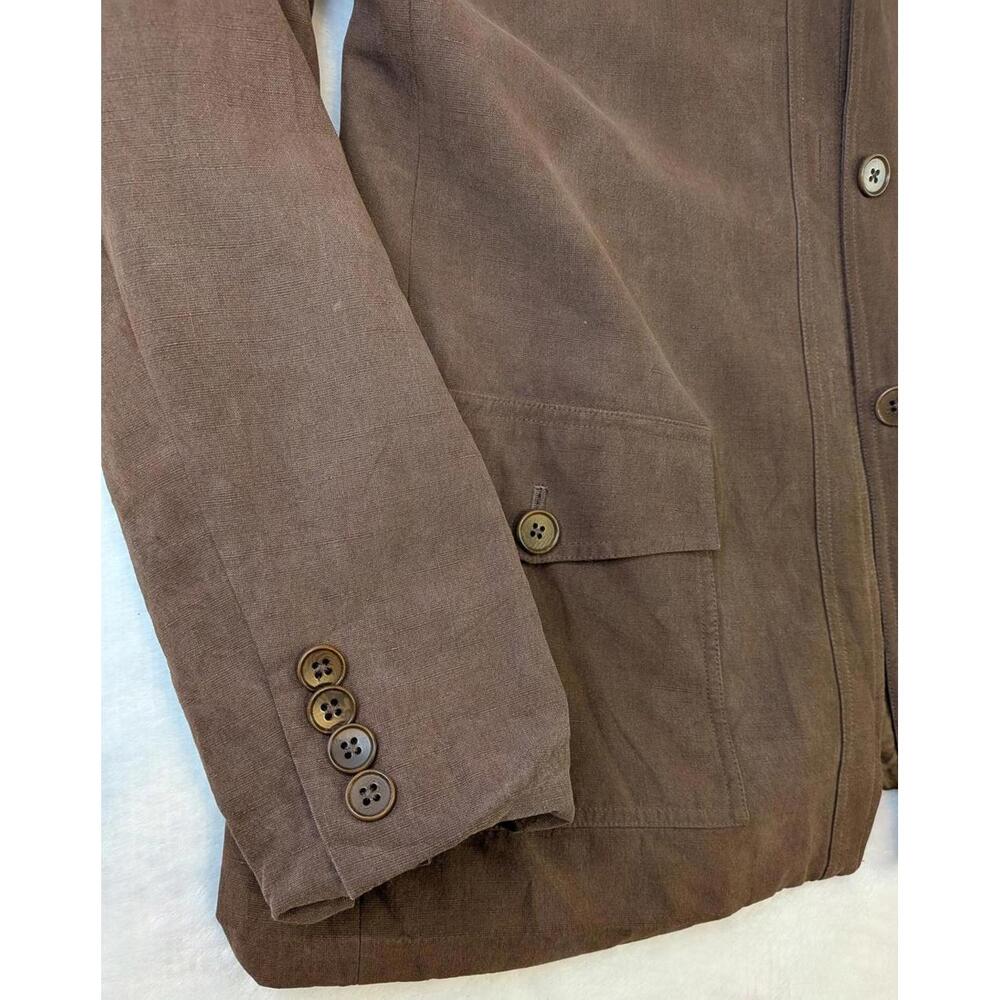Ralph Lauren Women’s Size 4 Brown Silk & Linen Button Up Blazer Jacket - Picture 4 of 9